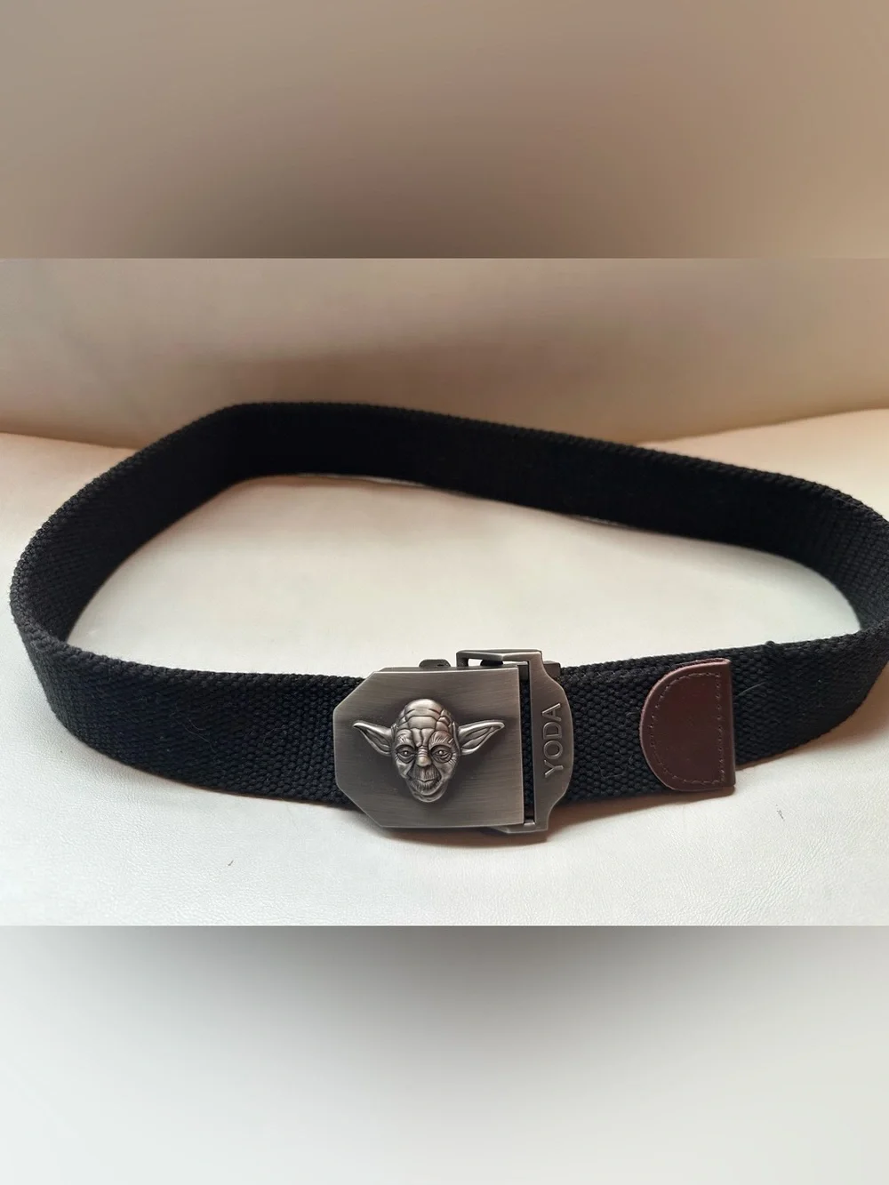 Yoda Black Canvas belt with Brushed Metal Buckle